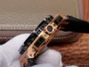 Montre de luxe JF 3126 Mouvement chronographe Montres pour hommes Bracelet de montre en cuir mécanique automatique Boucles en céramique Diamètre de 42 mm Wristwat300Z
