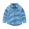 Mudkingdom garçons chemises à manches longues décontracté imprimé coton Denim chemise pour enfants 210615