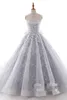 Gorgeous Ivory Silver Gray Ball Suknia Suknia Ślubna 2021 Sweetheart gorset Powrót Koronki Aplikacje Princess Non White Bridal Suknie Custom Made