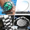 Designer luxury brand watches OLEVS Mens es Top Fashion Waterproof Luminous Hand Green Dial Quartz Sports Wrist Gifts for Men