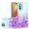 Gradient Liquid Glitter Airbag Fodral för Samsung A32 4G 5G Hybrid Hard PC Soft TPU Shock Free Protective Cover