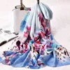 100% czystej kobiety luksusowe marki Naturalne prawdziwe jedwabne długie szaliki szale i okłady Bufandas Drukowane Headscarf Foulard Femme