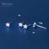 Clear Stars Shape Cubic Zirconia Stud Earrings for Girls Fashion Ear Studs Jewelry 925 Sterling Silver Bijoux Brincos 210707