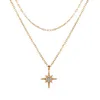 Pendant Necklaces Necklace Layered Chokers Crystal Luxury Pentagram Fashion Vintage Jewelery Star Women Jewelry Gold Chain Wholesale Gifts 11