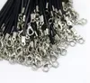 100pcs Lot Black Wax Leather Snake chains Necklace For women 18-24 inch Cord String Rope Wire Chain DIY Fashion jewelry Whole274K