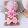 3st/Set Kids Hair Accessories Elastic Floral Hairband Set Children's Simple Solid Color Bow With Suit Hair Bands For Baby Girls 20220908 E3