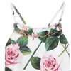 Nouveau été chaud enfant en bas âge enfants maillots de bain bébé filles fleur bikini maillots de bain motif rose maillot de bain une pièce natation porte 2616 Q2