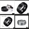 Bandringen sieraden Black Pure Carbide Tungsten Verlovingsring voor Mannen Sieraden Drop Levering 2021 0DC8K