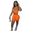 Ensemble Femme Two Dress Chándal Mujer Sportwear Ropa de verano para Crop Top Biker Shorts Set 2 piezas Sets Womens Outfits