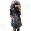 Högkvalitativ päls västrock Luxury Faux Warm Women Coat Västar Vinter Fashion Fur's Coats Jacket Gilet Veste 211207