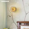 Lampada da parete Lampade a LED di lusso Vetro nordico Metallo Piastra rotonda Sconce Decorazioni per la casa Cucina Camera da letto Soggiorno Illuminazione per interni Lustro