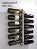 20st Ny rostfritt stål bar verktyg Vinräcke hylla väggmonterad hållare 8 hål flaskor 12 flaska gratis DHL FedEx fartyg