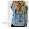 Lente tieners meisjes jongens denim vest vest dunne effen kleur opensteek mode jas kinderkleding E1367 210610