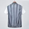 Men's Vests Summer Mesh Vest Men Casual Stand Collar Striped Ultra-light Waistcoat Fashion Korean Clothes Tactical Large Size276B