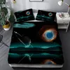 寝具セット3 dギャラクシー布団カバーカラフルな星のセットアウタースペースの掛け布団スカイライトプリント子供のためのベッドスプレッド