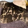 Camiseta gruesa de lana para mujer, cuello falso, encaje, bordado, diamantes, Tops de retazos, manga larga, elástico, Otoño Invierno, ropa T0N301A 210421