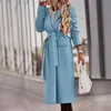 Mélanges de laine pour femmes 2022 automne hiver mode revers à manches longues femmes décontracté élégant Cardigan couleur unie manteau de laine veste femme Bery22