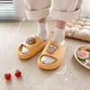 Women's home couple cute non-slip bathroom shower wear slippers for home men man shoes shower sandals funny slippers Y220307