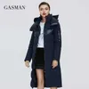ガスマングリーンファッションブランドフード付き暖かいパーカーの女性の冬のジャケットの外観女性のコート女性厚いパッチワークプラ003 210910
