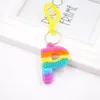 US STOCK Rainbow Letter Toy PVC Keychain Pendant Soft Silicone Color Car Bridal Gift Party Supplies Baby Shower Decorations