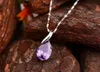 Fijne sieraden 925 sterling zilver natuurlijke paarse steen hanger ketting mode stellux kristal drop vrouwen D-017