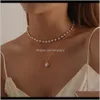 Necklaces & Pendants Jewelry Drop Delivery 2021 Fashion Simple Chain Beads Multi Layer Pearl Pendant Necklace Gtjwk