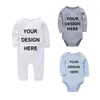 Footies Custom Born Baby Mädchen Jungen Strampler Solid Black White Infant Unisex Pink Jumpsuits Roupas De