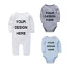 Footies Custom Born Baby Girls Boys Rompers Solid Black White Infant Unisex Pink Jumpsuits Roupas De