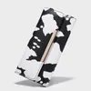 50 قطع محافظ النساء بو البقر يطبع رفرف غطاء غلق بمشبك الأعمال حامل بطاقة الائتمان مزيج اللون