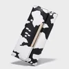 5PCS plånböcker Kvinnor PU Cow Prints Flap Cover Hasp Business Credit Card Holder