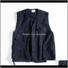 Vests Outerwear Casacos Mens Roupas Vestuário Entrega 2021 Original Americano Casual Maré Solta Marca Neutral Casal Multi-Bolso Toolin