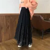 Jesienna zima spódnica pół długości żeńska koronkowa pusta elegancka elegancka midi midi duża linia A wysoki talia S Womens 210420