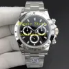 19 Style AR Factory 904L Automatyczne chronograf Zegarek Cal 4130 Mężczyźni Mężczyźni Black Dial Ceramic 116520 116500LN 116508 116500 Bracel212c