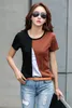 Vêtements coréens harajuku tshirt grande taille femmes Short Office Lady O-Neck vêtements pour femmes Slim t-shirt 2570 50 210528