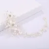 Ceramic Flowers Wedding Headbands for Bride Crystal Pearls Women Hairpins Bridal Headpiece Hair Jewelry Accessories