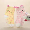 Oreille chaussettes pour enfants 2 paires/lot chaussures ami doux mignon dessin animé animal câlin ours grenouille arc lapin strabisme chat amour chaton coton bébé anti-dérapant distribution chaussette de cheville