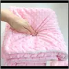 Blankets Swaddling Nursery Bedding Baby Maternity Drop Delivery 2021 Minky Dot Sherpa Fleece Double Layers Receiving Blanket Kids Quilt Soft