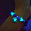 Charm Bracelets 2022 Natural Volcanic Stone Shining In The Dark Hamsa Hand Men Woman Luminous Party Bracelet Beach Jewelry