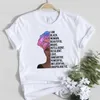 T-shirt Dames I am Black Woman T-shirt Dameskleding Mooie Magic Afrikaanse Meisje Gezicht Grafische Tee Vrouwelijke Melanin Koningin Katoen