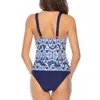 Women's Swimwear Women's Printed Patchwork Solid V-neck Sexy Plus Size Two Piece Swimsuit 2022 Women Bathing Suit Beachware Maillot