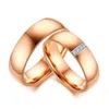 Bröllopsringar Ankomst Rose Gold Color Engagement Ring For Women Men mode 6mm Band Rostfritt stål Parälskare