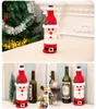Рождественские украшения Санта -Клаус Подарочные пакеты для вина крышка бутылки Рождественский обед Стол Стол Снеговик Украшение Lyx171