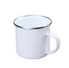 12oz Sublimation Enamel mug heat transfer enamelled tumblers with handle 350ml Blank white sublimated Coffee mugs unbreakable drink cup SN5432