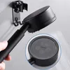 Black Shower Head Stainless Steel Fall resistant Handheld Wall Mounted High Pressure for Bathroom Water Saving Rainfall Shower 210724