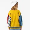 LACIBLE Harajuku Pull Pull Hommes Patchwork Clown Imprimer Chandail Tricoté Hip Hop Streetwear Rétro Printemps Mâle Lâche Tops 211014