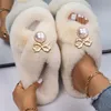 Slippers Women's Fashion Pearl Sweet Ladies Bow Decor Faux Slides Luxury Designer Sandals Flip Flops Cute ShoesSlippers