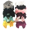 2021 Barn Big Bows Velvet Vinterhuvudband Baby Girl Pleuche Hårbåge Tillbehör Kids Bowknot 11 färger