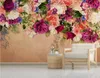 Wallpapers Europeia Vintage Rose Flor Papel de Parede Papel PO para sala de estar Quarto 3D Floral Wall Papers Home Decor