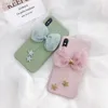 Cute Star Bow Hanger Silicone Pink Case voor iPhone 12 11 Promax x XR Max 6s 7 8 Plus voor Samsung S21 S20 S10 Note20 Ultra Candy Cover