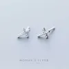 Elegant Clear Zircon Tiny Cross Stud Earrings Simple 925 Sterling Silver Exquisite Studs Ear For Women Jewelry 210707